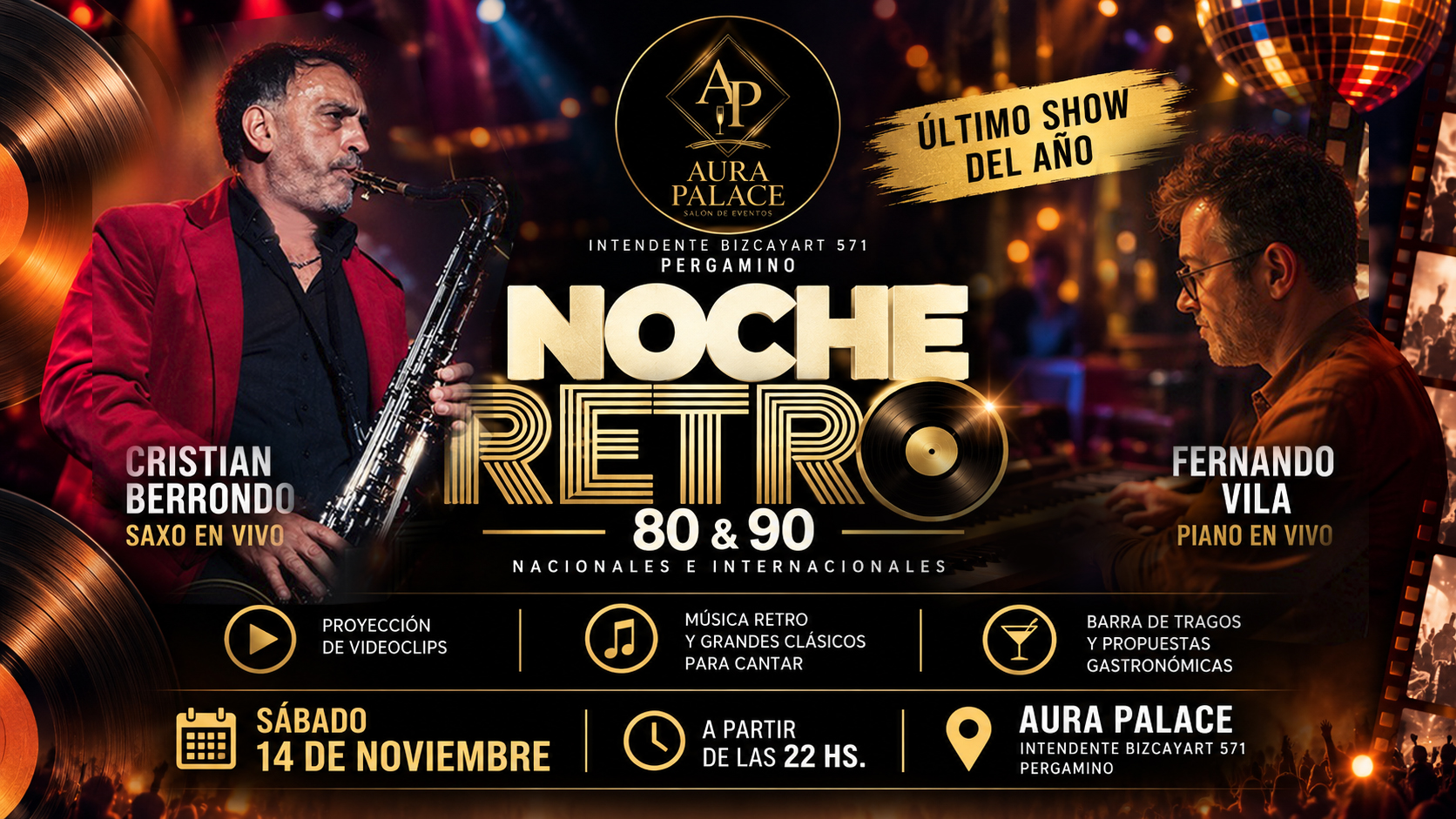 Flyer Noche Retro